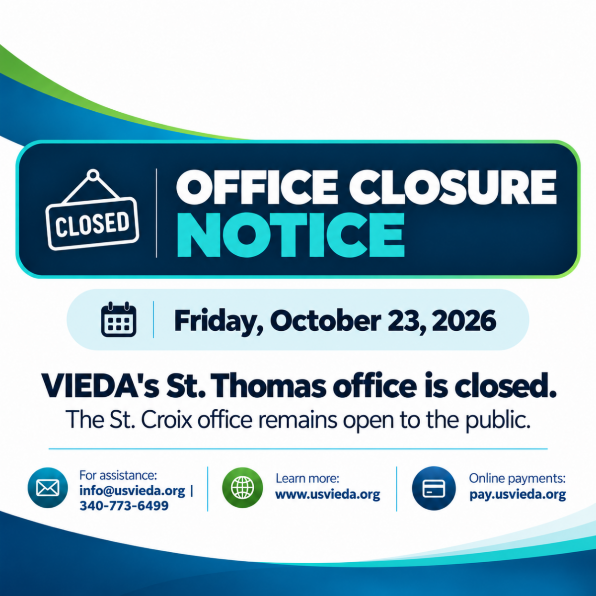 Office Closure Notice _ October 2026